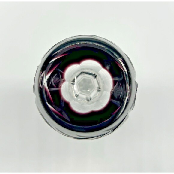 VINTAGE Lausitzer Amethyst Cordial Glass LA16 - Continuous Cut Foot - Crystal - Picture 5 of 9